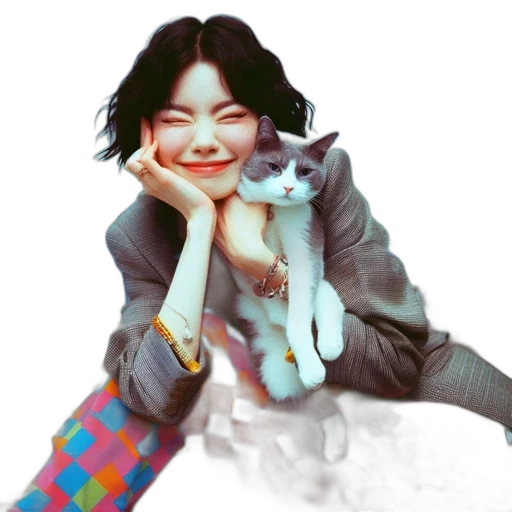 animal, photorealistic, vaporwave, oil painting transparent PNG cut-out