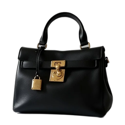 dark, small, black, handbag transparent PNG cut-out