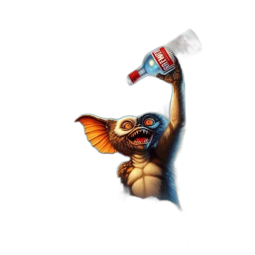 dragon, bottle, creature, staff transparent PNG cut-out