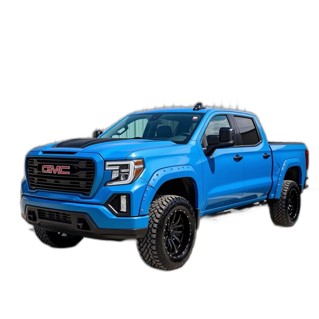 car, 3d render, photorealistic, blue transparent PNG cut-out