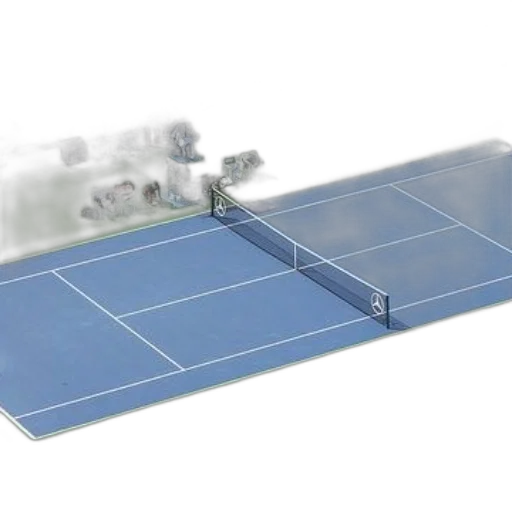 robot, 3d render, tennis, court transparent PNG cut-out