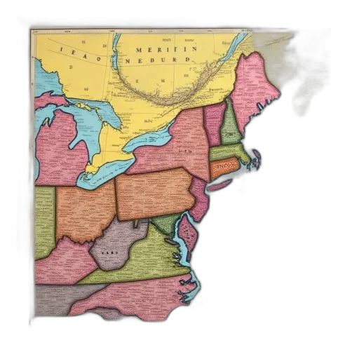 new, england, colonies, map transparent PNG cut-out