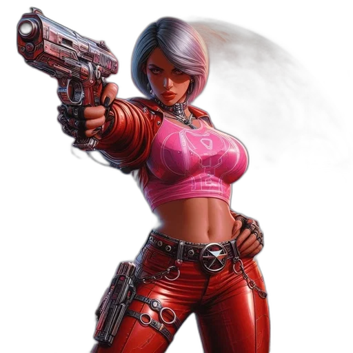 weapon, concept art, cyberpunk, comic book art transparent PNG cut-out