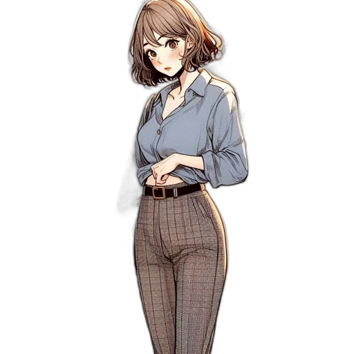 dress, staff, jacket, shoes transparent PNG cut-out