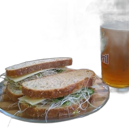food, sandwich, sprouts, cheese transparent PNG cut-out