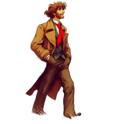 jacket, staff, concept art, pixel art transparent PNG cut-out