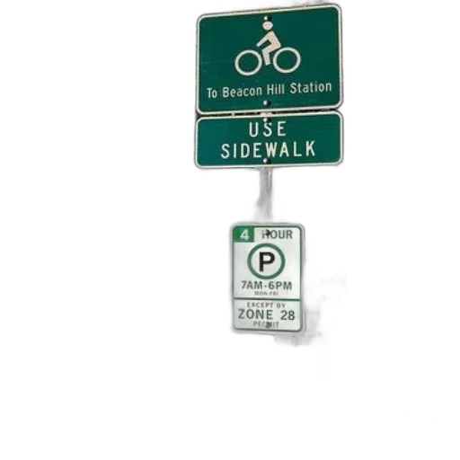 green, sign, bicycle, says transparent PNG cut-out