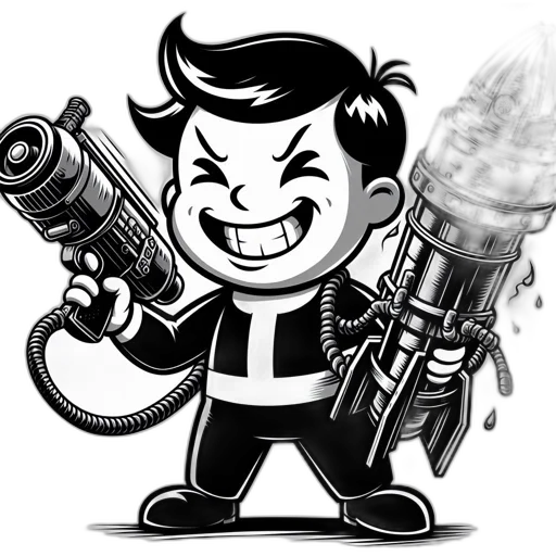 weapon, staff, robot, comic book art transparent PNG cut-out