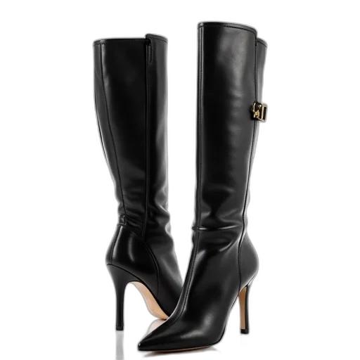 shoes, pair, black, high-heeled transparent PNG cut-out
