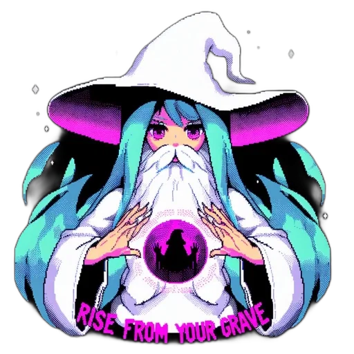 vaporwave, pixel art, anime, fantasy art transparent PNG cut-out