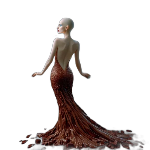 dress, hair, creature, concept art transparent PNG cut-out