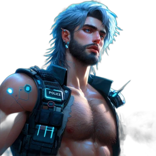 cyberpunk, concept art, fantasy art, photorealistic transparent PNG cut-out