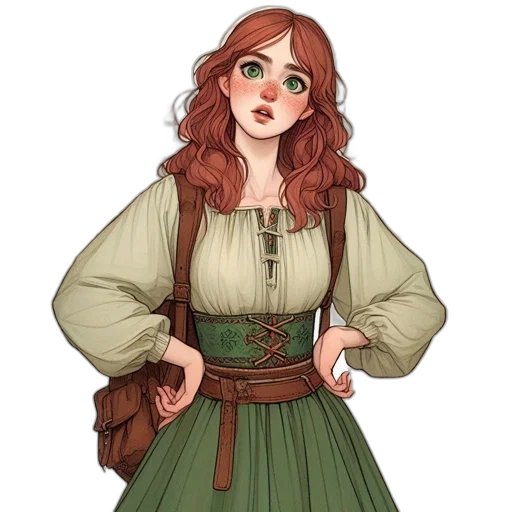 dress, staff, concept art, fantasy art transparent PNG cut-out