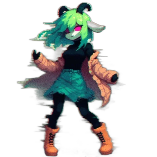jacket, staff, creature, mask transparent PNG cut-out
