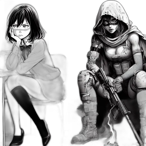 comic book art, concept art, fantasy art, anime transparent PNG cut-out