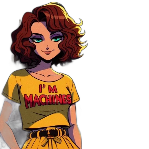 dress, comic book art, cartoon, concept art transparent PNG cut-out