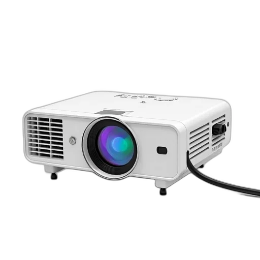 3d render, white, projector, circular transparent PNG cut-out