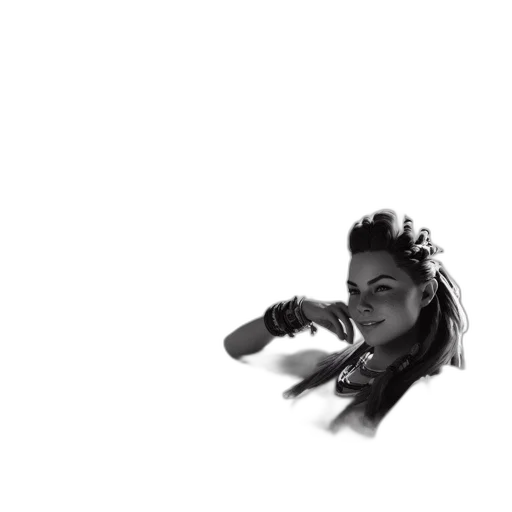 weapon, hair, jacket, staff transparent PNG cut-out