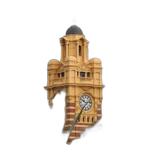 building, crown, jewelry, 3d render transparent PNG cut-out