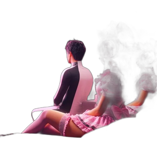 mask, dress, concept art, vaporwave transparent PNG cut-out
