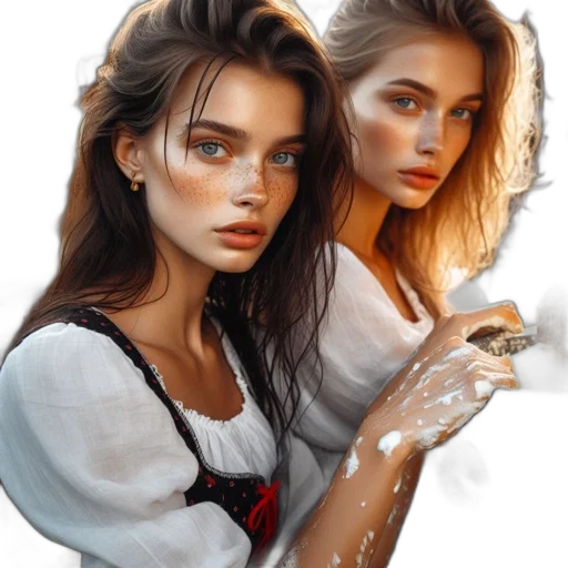 jewelry, face, dress, photorealistic transparent PNG cut-out