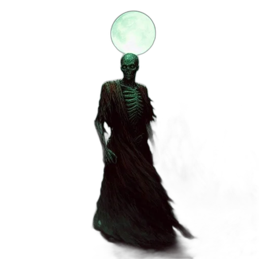 creature, dress, staff, mask transparent PNG cut-out