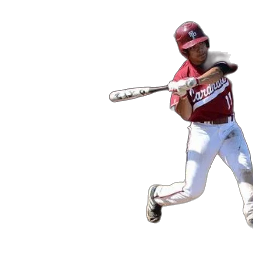 baseball, player, red, uniform transparent PNG cut-out