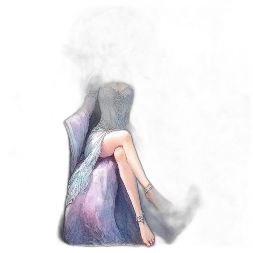 dress, hair, mask, creature transparent PNG cut-out