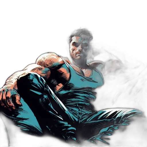 comic book art, photorealistic, concept art, 3d render transparent PNG cut-out