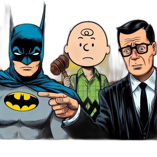 comic book art, cartoon, concept art, courtroom transparent PNG cut-out