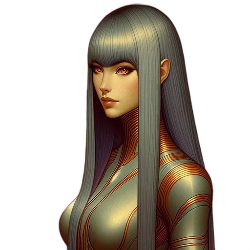 face, hair, robot, jewelry transparent PNG cut-out