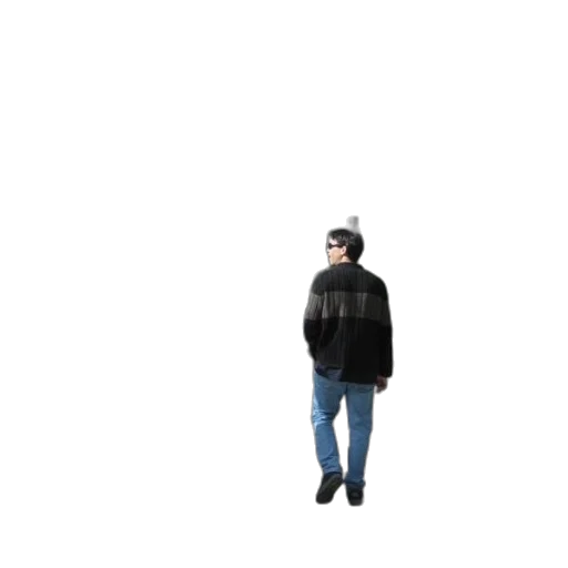 jacket, hat, staff, robot transparent PNG cut-out
