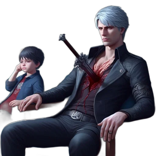 jacket, weapon, concept art, 3d render transparent PNG cut-out