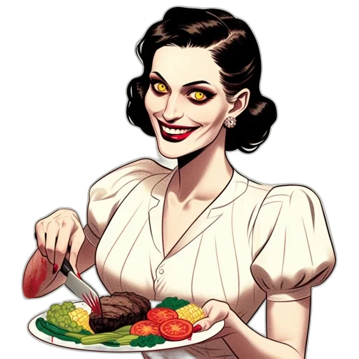 food, face, dress, comic book art transparent PNG cut-out
