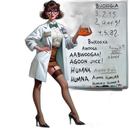 concept art, comic book art, scientist, lab transparent PNG cut-out