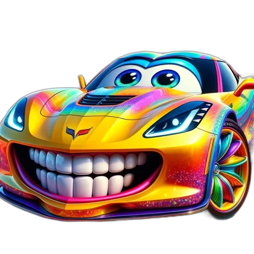 car, face, animal, 3d render transparent PNG cut-out
