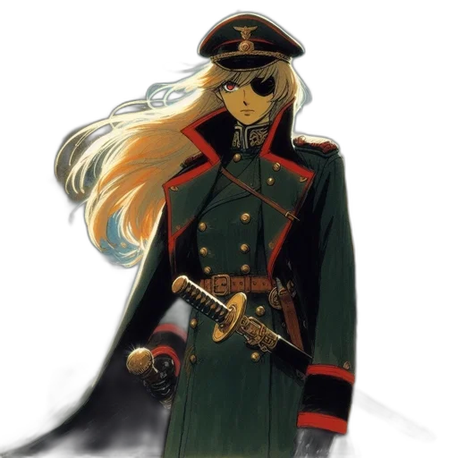 staff, hat, weapon, jacket transparent PNG cut-out