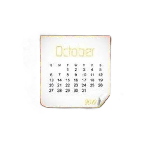 colorful, autumn-themed, calendar, october transparent PNG cut-out