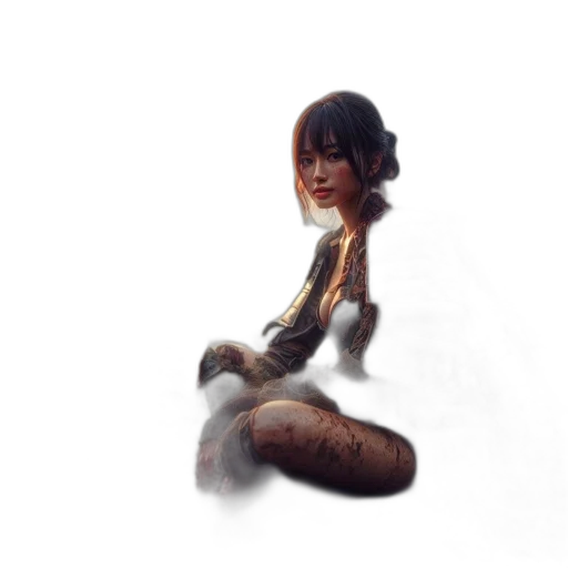 dress, robot, staff, creature transparent PNG cut-out