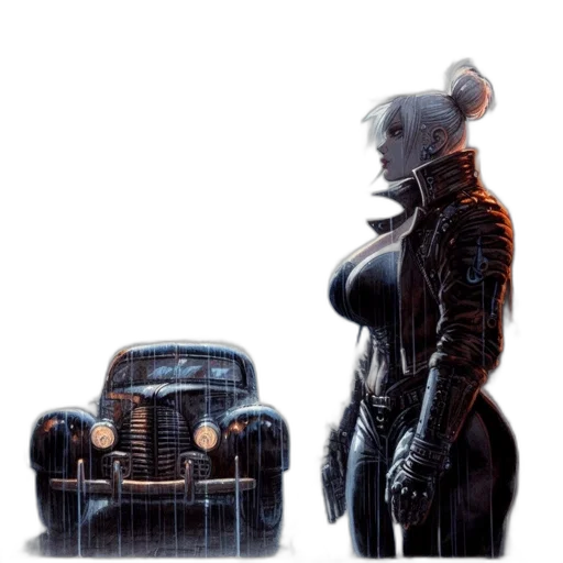 car, robot, jacket, concept art transparent PNG cut-out