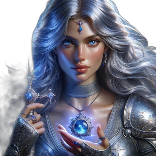 jewelry, face, fantasy art, comic book art transparent PNG cut-out