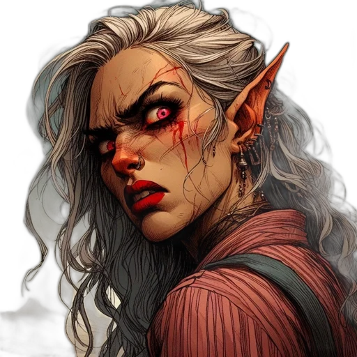 face, dragon, staff, fantasy art transparent PNG cut-out