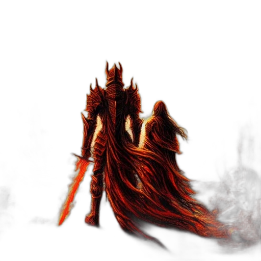 sword, hair, staff, dragon transparent PNG cut-out