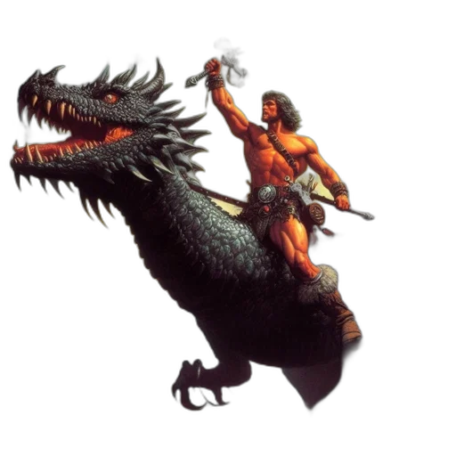 dragon, animal, sword, creature transparent PNG cut-out