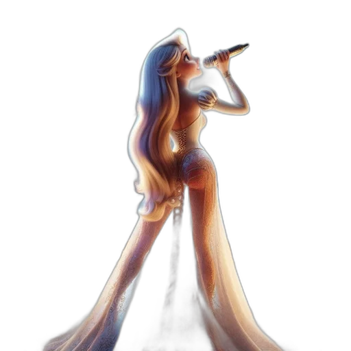 dress, staff, weapon, robot transparent PNG cut-out