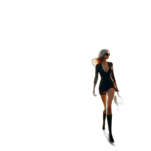 hat, dress, hair, staff transparent PNG cut-out