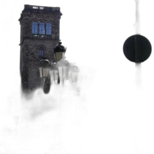 building, umbrella, staff, robot transparent PNG cut-out