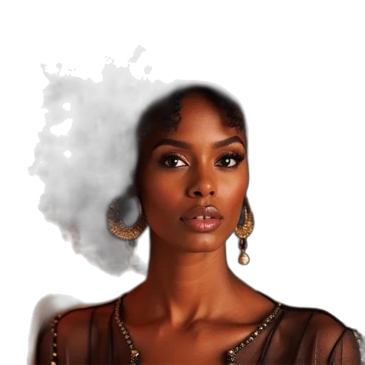 jewelry, face, dress, photorealistic transparent PNG cut-out