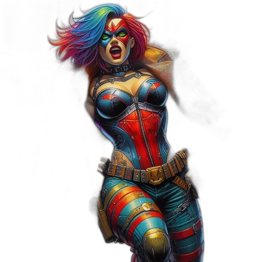 comic book art, concept art, fantasy art, cyberpunk transparent PNG cut-out