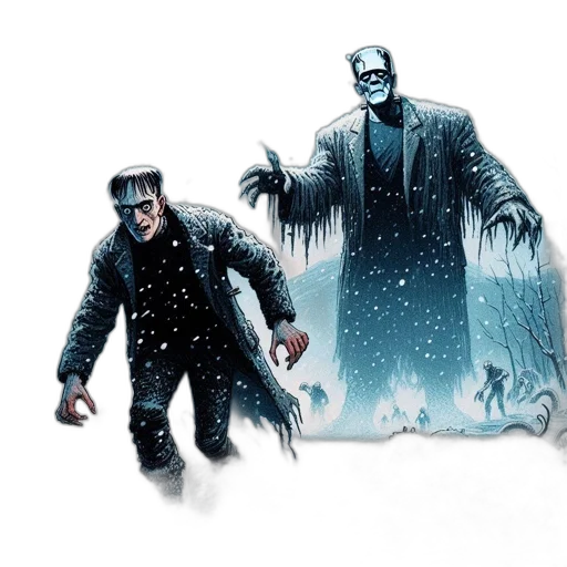 comic book art, concept art, snow, fog transparent PNG cut-out